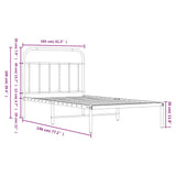 Bed Frame White Powder-Coated Steel Single Bed Frame 352621