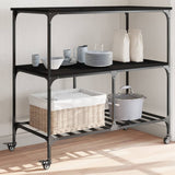 Kitchen Trolley Black 100x50x95 cm Engineered Wood 842306