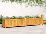 Garden Planter with Liner 199x38.5x50 cm Solid Wood Acacia 366443