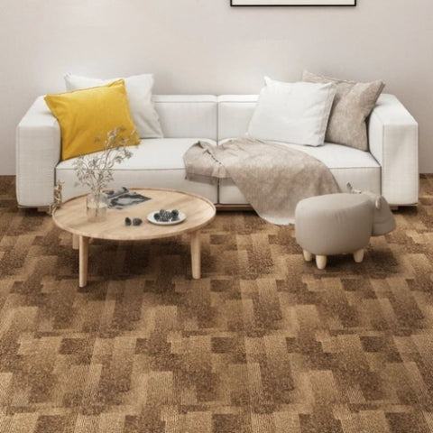 Floor Carpet Tiles 20 pcs 5 m² Brown 331490