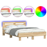 Bed Frame Sonoma oak Engineered wood Double Bed Frame 3207555