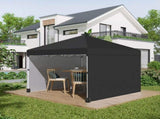 3 x 3m Metal Frame Gazebo, Pop Up Event Shelter with 2 Sidewalls, Weight Bags and Wheeled Bag, Black T3398P315467