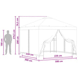 Garden Gazebo with Sidewalls 3 x 3 m Brown Polyester and Steel 900348