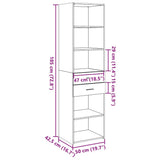 Highboard White 50x42.5x185 cm Engineered Wood 3281455