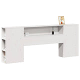Headboard with Storage White 200 cm Solid Wood Pine 855619