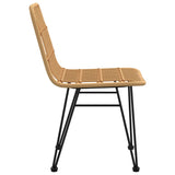 Garden Chair Set of 2 Black Steel, polyethylene with a rattan look 319428
