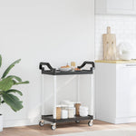 2-Tier Trolley Black 81x41x92 cm Aluminium 30326
