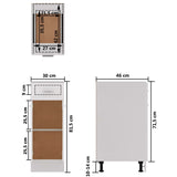 Drawer Bottom Cabinet Lyon High Gloss White 30x46x81.5 cm Engineered Wood 801209