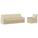Sofa Set 2 pcs Cream Fabric 3433183