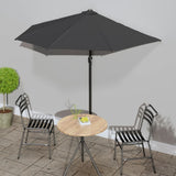 Garden Parasol with Aluminium Pole Anthracite 270x144 cm Half 44589