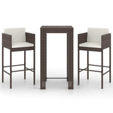 Garden Bar Set Brown, Cream white PE rattan, steel Regular 3095381