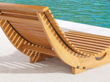 Outdoor Rocking Chair w/ Slatted Seat, Wooden Rocking Chair, 130cm x 60cm x 60cm, Light Brown T3398P555900