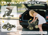 5 in 1 Kids Trike with Adjustable Toddler Tricycle with Push Handlebar, Adjustable T3398P378915