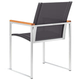 Garden Chairs 4 pcs Textilene and Stainless Steel Grey 46496