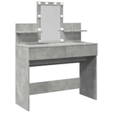 Dressing Table with LED Concrete Grey 100x40x130 cm 848202