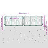 144416 Garden Gate Steel 400x125 cm Green