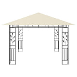 Gazebo with Mosquito Net&LED String Lights 4x3x2.73 m Cream 3070315