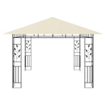 ZNTS Gazebo with Mosquito Net&LED String Lights 4x3x2.73 m Cream 3070315