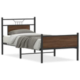 Bed Frame without Mattress Brown Oak 90x190 cm Single Engineered Wood 4107026