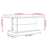 Coffee Table Black Engineered wood 102x55.5x40 cm Durable 810308