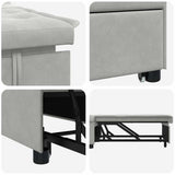 Sofa Bed Light Grey 194 x 67 x 82 cm Microfiber 42008608