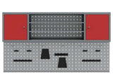 Tool Cabinet Set with Shelf with Storage 6 pcs Red Steel 3321409