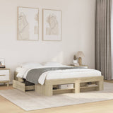 Bed Frame without Mattress Sonoma Oak 120x190 cm Small Double Engineered Wood 3295515