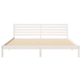 Bed Frame with Headboard White 200 x 220 cm Solid Pine Wood 872342