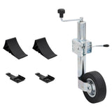 Trailer Jack Wheel 60 mm with Split Clamp and Wheel Chocks 3281612