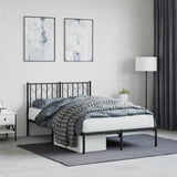 Metal Bed Frame without Mattress with Headboard Black 120x200cm 374435