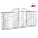 Arched Gabion Baskets 8 pcs 200x30x80/100 cm Galvanised Iron 3146095