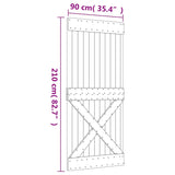 Sliding Door with Hardware Set 90x210 cm Solid Wood Pine 3202982