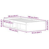 Bed Frame without Mattress Concrete Grey 90x190 cm Single 3203841