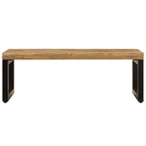 Coffee Table 100x50x35 cm Solid Mango Wood and Steel 247337