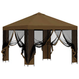 Garden Gazebo with Sidewalls 3 x 3 m Taupe Polyester and Steel 900366