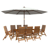 9-Piece Garden Dining Set 9 pcs Natural Solid Acacia Wood 3434628