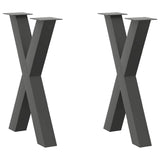 ZNTS Dining Table Legs X-Shaped 2 pcs Anthracite 50x cm Steel 4012970