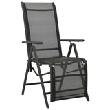 Reclining Garden Chairs 2pcs Textilene and Aluminium Black 312195