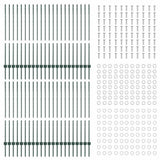 Embedded Fence Post 44 pcs Green 160 cm Powder-Coated Steel 3335921