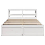 Bed Frame with Headboard White 140x190 cm Solid Wood Pine 3306355