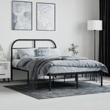 Bed Frame Black Steel Small Double Bed Frame Rectangular 353632