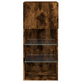TV Cabinet with LED Lights Smoked Oak 40.5x30x90 cm 837051