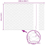 Fence with Posts Silver 0.4 x 25 m Steel 3336984