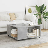 ZNTS Coffee Table Concrete Grey 80x80x40 cm Engineered Wood 853176