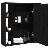 Bathroom Mirror Cabinet Black Oak 60x16x60 cm Engineered Wood 862228