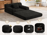 1-Seater Sleeper Sofa, Compressed Corduroy Sofa with High Backrest, Metal Frame, High-Density Foam, W3779P501236