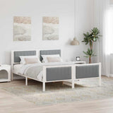 Bed frame White and light grey 160 x 200 cm Solid pine wood 3394312