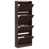 Shoe Cabinet Brown Oak 60x21x163.5 cm Engineered Wood 839909