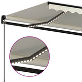 3069122 Manual Retractable Awning with LED 450x300 cm Cream