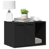 Cat Litter Box Enclosure Black 60x40x40 cm Engineered Wood 857725
